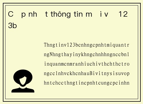 Cập nhật thông tin mới về 123b