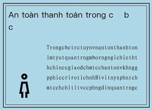 An toàn thanh toán trong cờ bạc