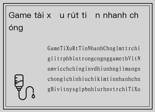 Game tài xỉu rút tiền nhanh chóng