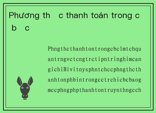 Phương thức thanh toán trong cờ bạc