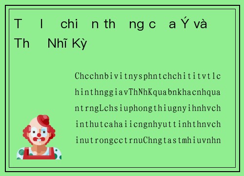 Tỉ lệ chiến thắng của Ý và Thổ Nhĩ Kỳ