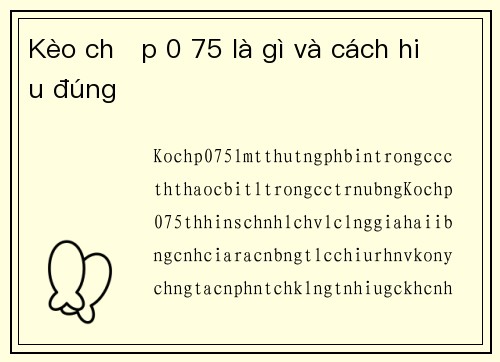 Kèo chấp 0 75 là gì và cách hiểu đúng