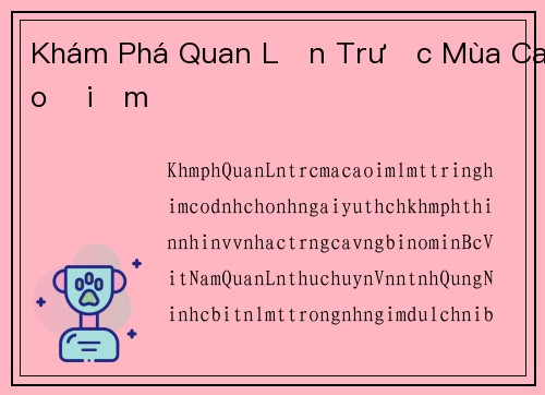 Khám Phá Quan Lạn Trước Mùa Cao Điểm