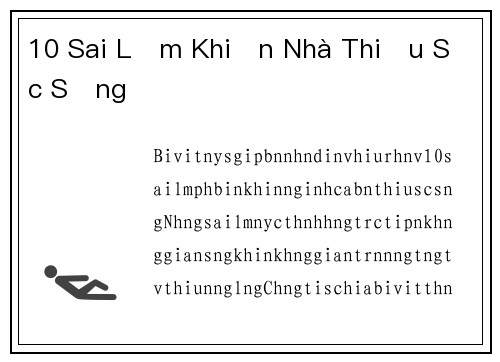 10 Sai Lầm Khiến Nhà Thiếu Sức Sống