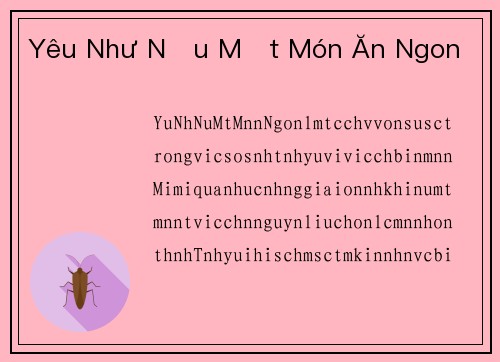 Yêu Như Nấu Một Món Ăn Ngon